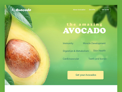 Landing Page avocado dailyui day003 fruit green landing