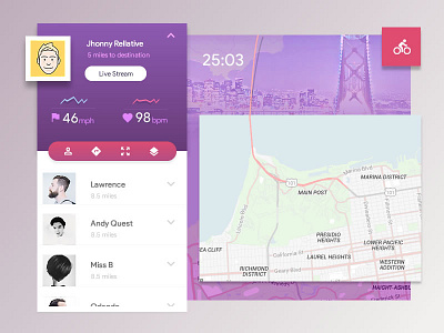 Sports Tracker clean data fitness infographic interface map material minimal statistics ui ux