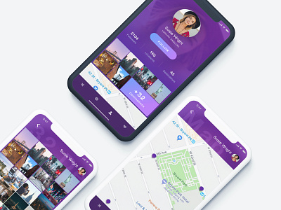 Profile Ui for Adobe XD contest adobe xd destination ios11 iphonex locations map profile travel user