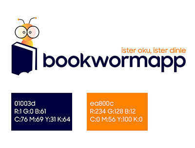 Bookwormapp logo design app design illustration logo typography vector