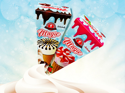 Magic Dondurma qutuları adobe branding design illustration logo