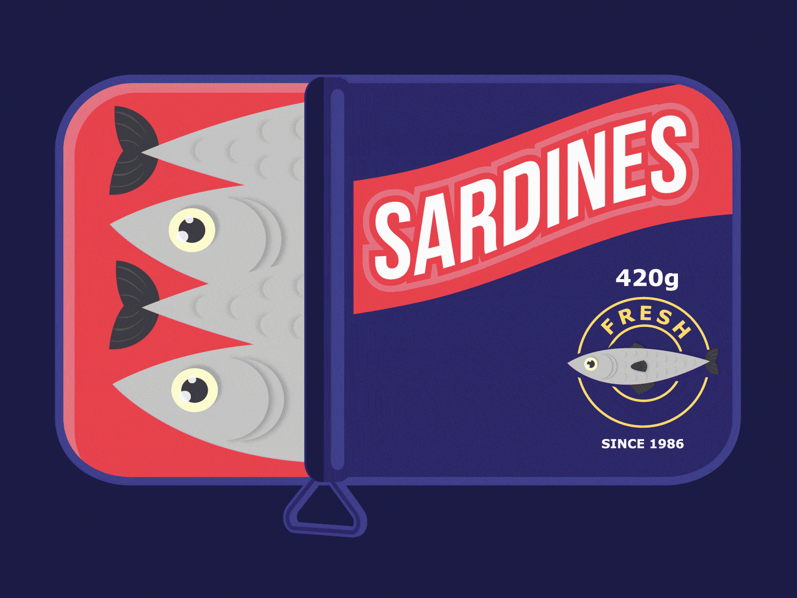 Sardines animation app branding chemistry design diamond fish fresh gem gif icon logo salt sardines sauce sea since ui