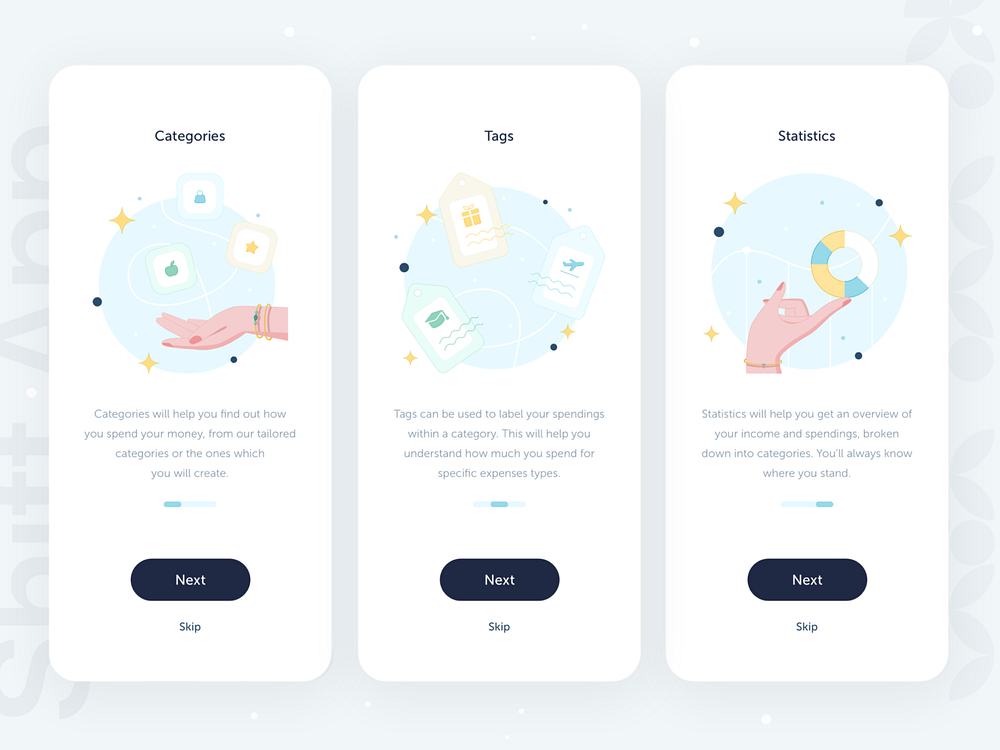 Shift • Onboardings part 1 by Juliette Lagache for White Label on Dribbble