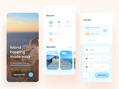 Hopstr • app design part 1 app booking branding calendar clean entertainment greece icons minimalist mobile mobile app money search summer tourism tours transport travel travel app travelling