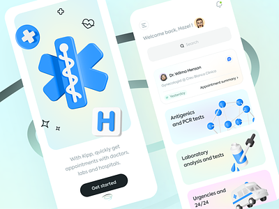 Kipp • Health tech app 3d appointments booking calendar chat clinic dashboard doctor health health app health care health tech healthcare medical medicine onboarding patient pharmacy schedule startup