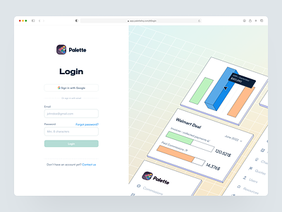 Palette • Login and account creation ✨ account branding button create account design system fintech form illustration input input field inputs log in login logo money password saas sign in sign up ui kit