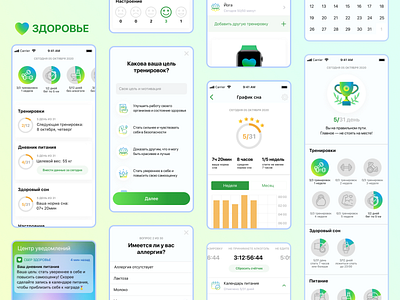 Sberbank health tracking - concept app branding design ui ux