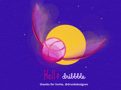 Hello, dribbble design illustration