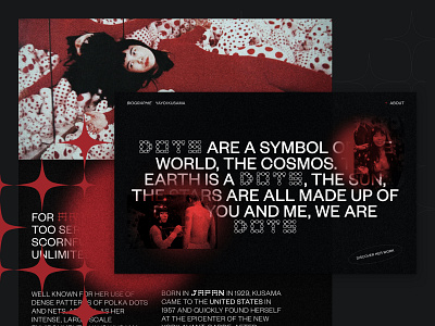 Yayoi Kusama website experiment ✨ dark experiment experimental minimal red simple typography ui web