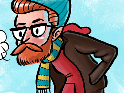 Winter Hipster character design cold digital hipster illustration winter