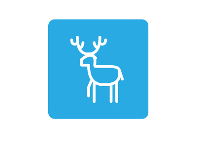 Info; Harmless wild animals blue deer graphic design icon info signage simple vector