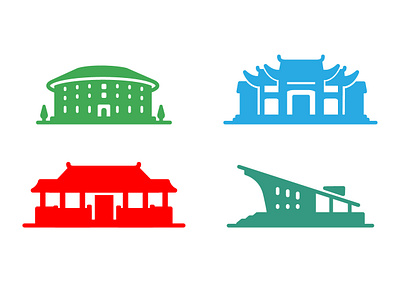 Buildings Icon Set 01 building building icon chinese design graphic design icon pavilion simple vector