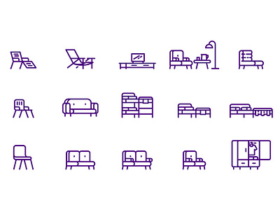Furniture Icons Collection design furniture graphic design icon shopping mall store vector