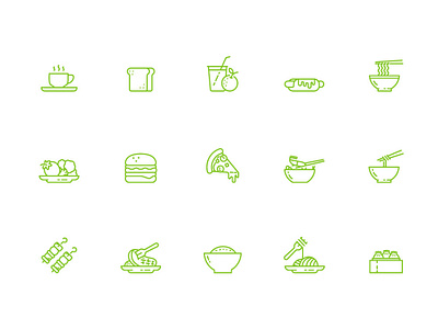 Food Icon Collection burger chinese culture design food graphic design icon noodles ramen simple vector