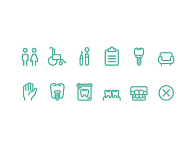 Dentist Icon Collection dentist design environmental design graphic design icon signage simple teeth vector