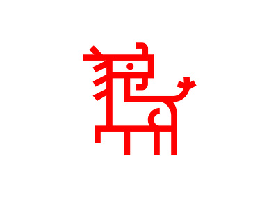 麒麟 ~ Qilin East Asian Mythical Animal asia china chinese design graphic design icon illustration japan pictogram red simple vector 麒麟