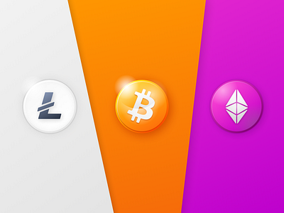 Skeuomorphic cryptocurrency icons