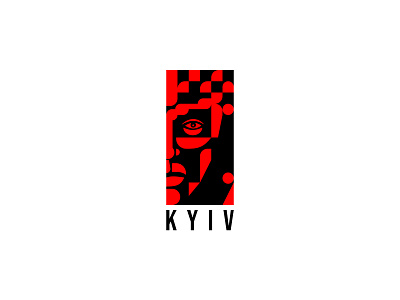 Kyiv abstract art branding city creative design logo minimal red shapes ui vector