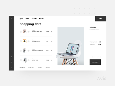 Shopping cart page template | Avis UI Pack