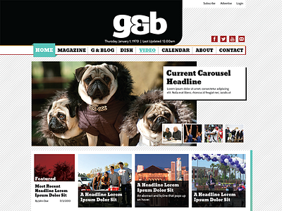 Garnet and Black Website reDesign design magazine web website