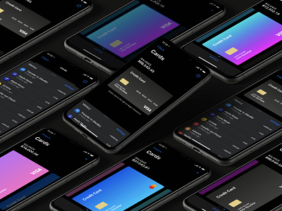 Apple Wallets animation app bank app bank card card dark dark mode design ios iphone ui ui design ux ux design