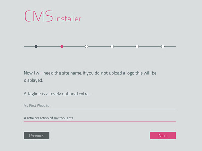 CMS Installer Page 2 Light cms gray grey pink