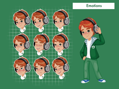 Nikita. Emotions brand character character character design children children illustration digital art digital illustrator emoji emoji design illustration sticker sticker design
