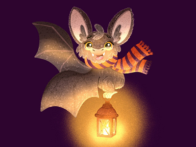 Halloween bat with the lantern