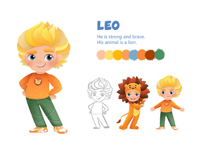 LEO. Character design brand character character character design children illustration design illustration lion
