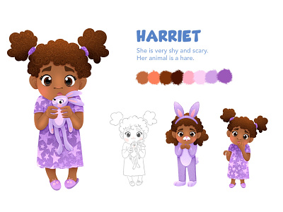 HARRIET. Character design animal art bunny character character design children illustration cute fear girl hare illustration kids character kids illustration rabbit toy