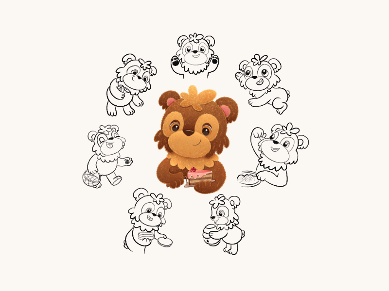 Little bear. Character sketches