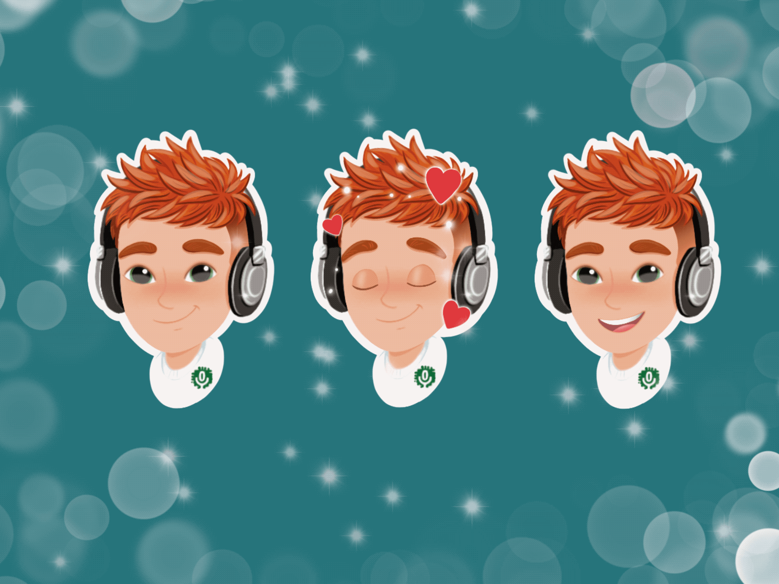 Boy with the headphones stickers
