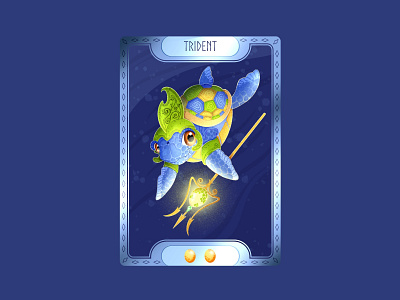 TRIDENT. Game character design animal art board game card card game character character design children character children illustration cute design game game character game character design game design illustration illustrator kawaii trident turtle wizard