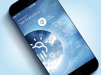 Weather App (Washing Machine) iOS7 app app concept app design interface ios7 iphone mobile ui weather
