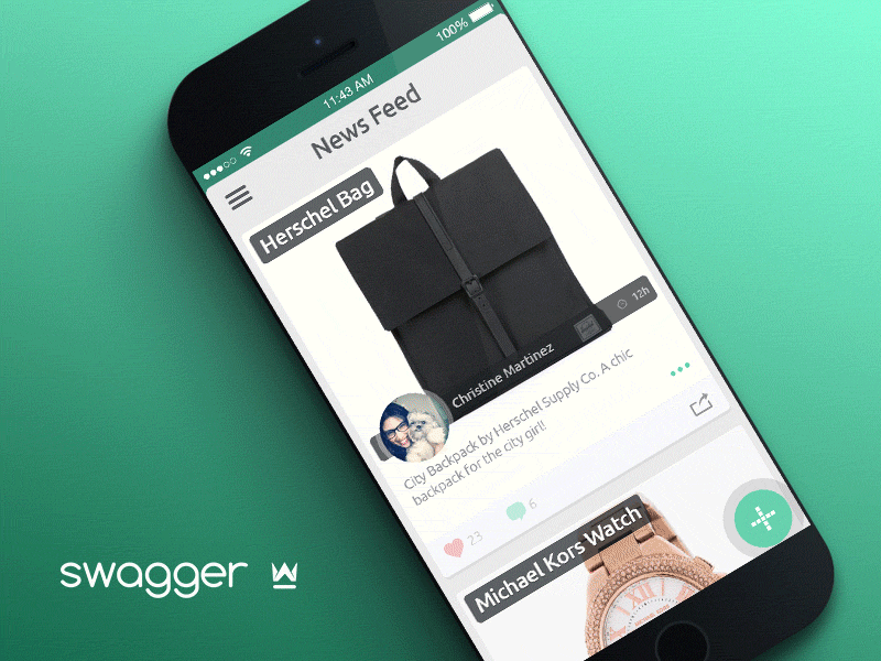 Swagger App - Feed Transitions animation app application feed gif ios ios7 mockup swagger transition