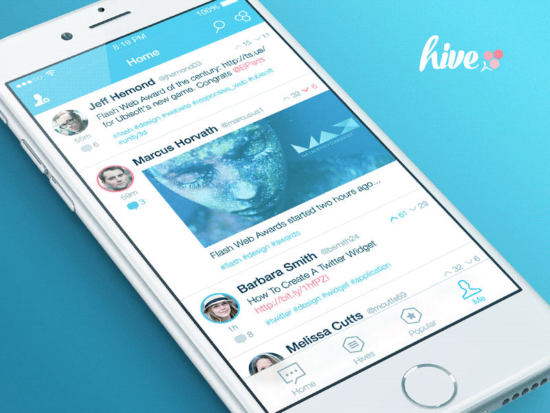 Hive App - Feed Transition app application client feed gif hive image ios iphone transition twitter