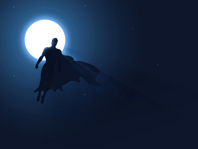 Zupamaaan! cape illustration man of steel moon night superman zupaman