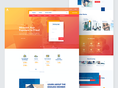 Credit Union - Homepage banking credit union design homepage loan ui ux web website