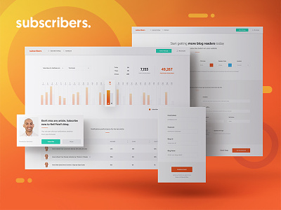 Subscribers blog dashboard neil patel seo stats subscribe subscribers web app website