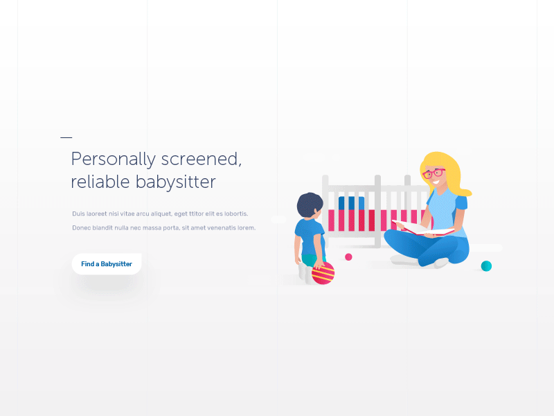 Illustrations for a daycare website animation gif homepage illustration website babysitter babysitting europe daycare