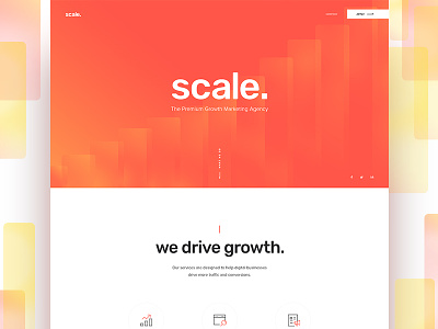 Scale Homepage agency clean homepage landing page marketing scale simple web design website