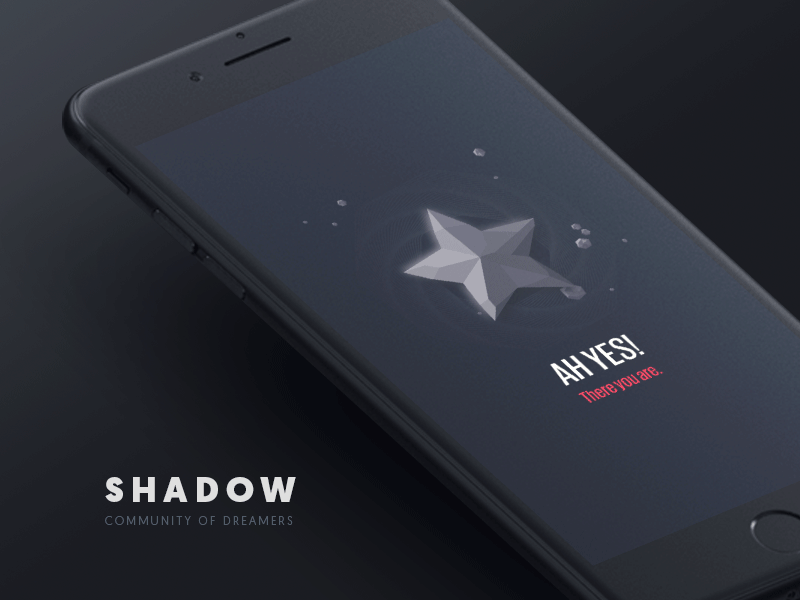 Shadow - Onboarding animation app community dream gif ios iphone login polygons shadow star success