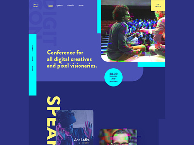 Digit Con. Landing Page conference design digital homepage landing page layout typography ui ux website