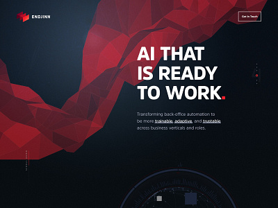 Endjinn Website ai artificial artificial intelligence endjinn homepage landing page one page site ui ux web website