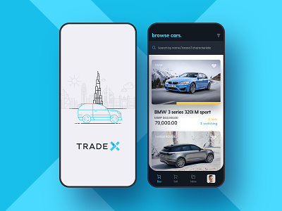 Trade X ads android app bid browse buy cars illustration ios marketplace search sell tradex
