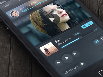Listn Player app design icon ios ipad iphone listn music music player photoshop social