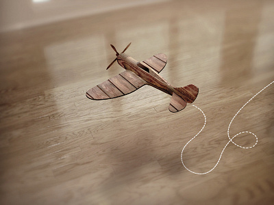 A 2nd wooden plane illustration not 3d photoshop plane wood
