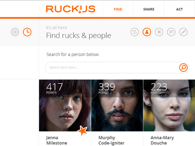 Ruckus - Find page (people) people photoshop politics ruckus snippet web design web site