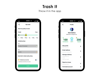 Trash It concept art concept design designers gamification interaction ui ux ux ui uxdesign waste management