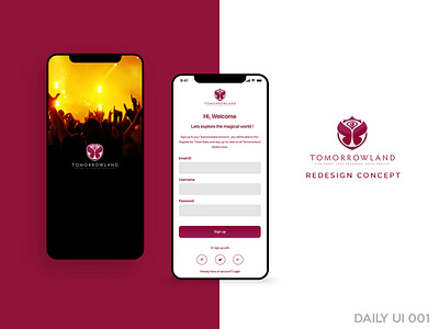 Daily UI 001 - Tomorrowland Sign-In concept 001 concept design daily 100 challenge dailyui designers dribbble best shot dribbbleweeklywarmup interaction ui uidesigner ux ux ui